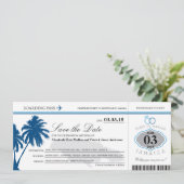 Jamaika-Boarding-Pass Save the Date (Stehend Vorderseite)