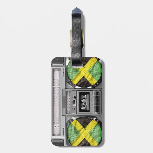 Jamaika-Boombox Gepäckanhänger (Rückseite vertikal)