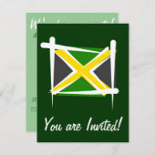 Jamaika-Bürsten-Flagge Einladung (Vorne/Hinten)