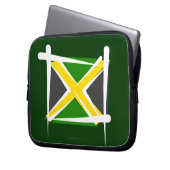 Jamaika-Bürsten-Flagge Laptopschutzhülle (Vorderseite Links)