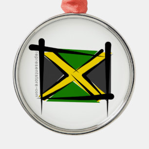 Jamaika-Bürsten-Flagge Ornament Aus Metall