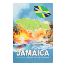Jamaika Caribbean Sea Map Beach Sunset