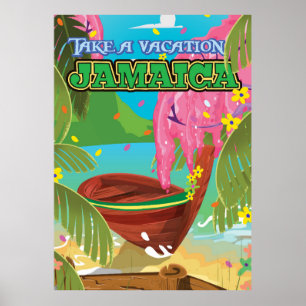 Jamaika Cartoon-Reiseplakat Poster