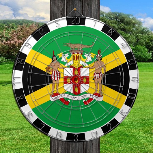 Jamaika Dartboard & Jamaikanische Flagge / Spielbr Dartscheibe