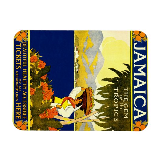 Jamaika das Spiel der Tropen-Reiseplakat 1910 Magnet (Horizontal)