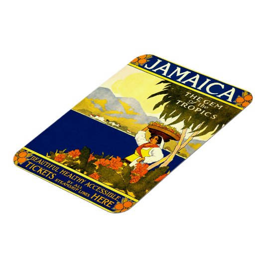 Jamaika das Spiel der Tropen-Reiseplakat 1910 Magnet (Linke Seite)