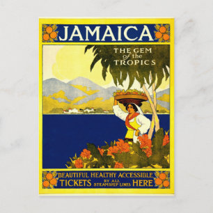 Jamaika das Spiel der Tropen-Reiseplakat 1910 Postkarte