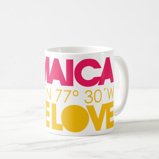 Jamaika eine Liebe-Tasse Kaffeetasse (VorderseiteRechts)