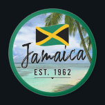 "Jamaika Est. 1962" Strand mit jamaikanischer Flag Magnet<br><div class="desc">"Jamaika Est. 1962" Strand mit jamaikanischer Fahne Art. Das Design zeigt eine schöne Strandlandschaft mit Palmen. Ein hervorragendes Geschenk für Familie oder Freunde. Vielen Dank für die Unterstützung und für den Besuch meines Stores - UniquelyDistinct. Sie können dieses Design auf andere Zazzle Produkte übertragen.</div>
