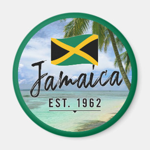 "Jamaika Est. 1962" Strand mit jamaikanischer Flag Magnet