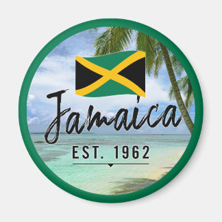 "Jamaika Est. 1962" Strand mit jamaikanischer Flag Magnet