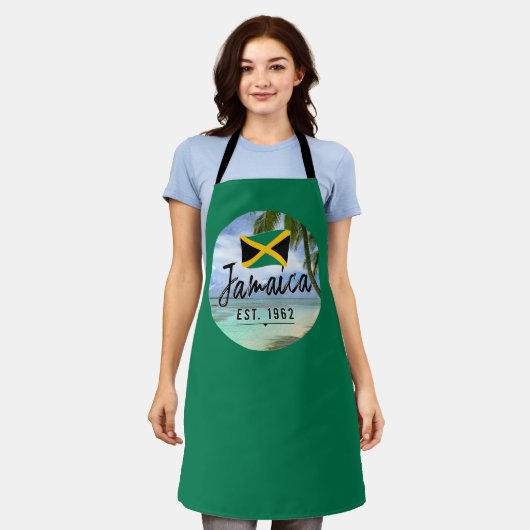 "Jamaika Est. 1962" Strand mit jamaikanischer Flag Schürze (Getragen)