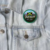 "Jamaika Est. Blaue Berge 1962 mit Flagge Button (Beispiel)