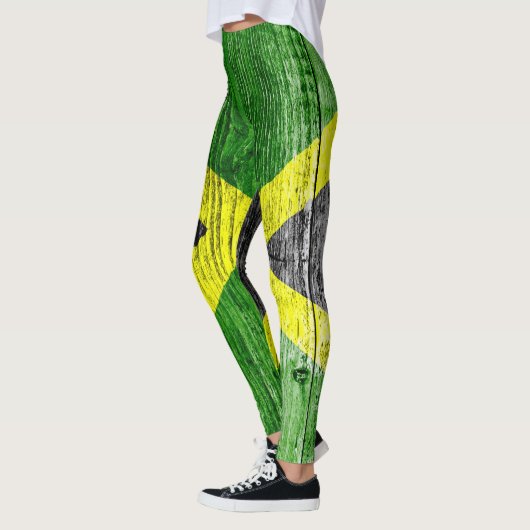 Jamaika Flag Grungy Distressed Board Leggings (Links)
