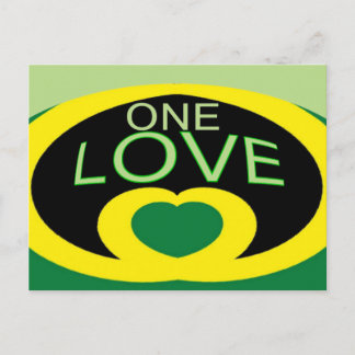 Jamaika-Flagge eine Liebe Herzdesign Postkarte