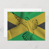 Jamaika-Flagge mit Kolibri Postkarte (Vorne/Hinten)