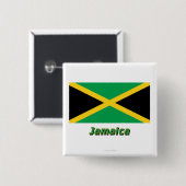 Jamaika-Flagge mit Namen Button (Vorne & Hinten)