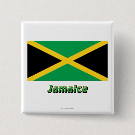 Jamaika-Flagge mit Namen Button (Vorderseite)