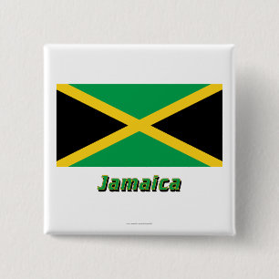 Jamaika-Flagge mit Namen Button