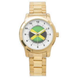 Jamaika-Flagge Oversized Gold Bracelet Watch Armbanduhr