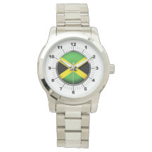 Jamaika-Flagge Oversized Silver Watch