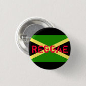 Jamaika-Flagge, REGGAE Button (Vorne & Hinten)