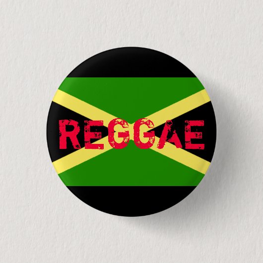 Jamaika-Flagge, REGGAE Button (Vorderseite)