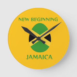 Jamaika-Flagge Runde Wanduhr