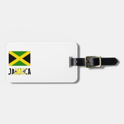 Jamaika-Flagge und Wort Gepäckanhänger (Vorderseite horizontal)