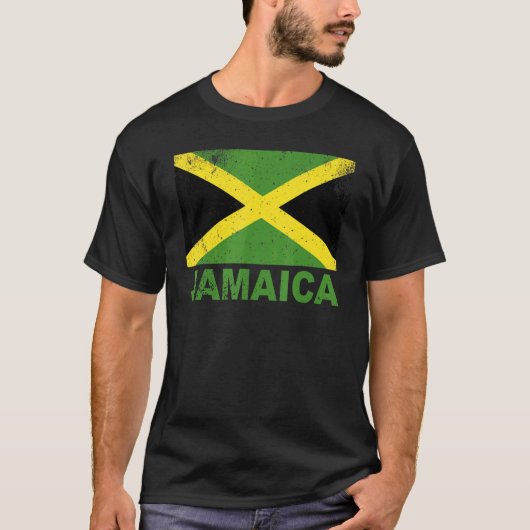 Jamaika Flagge Vintag jamaikanische Staatsangehöri T-Shirt (Vorderseite)