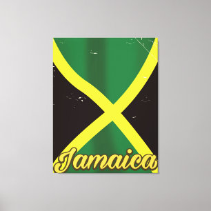 Jamaika-Flagge Vintage-Reiseposter Leinwanddruck