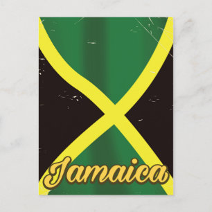 Jamaika-Flagge Vintage-Reiseposter Postkarte
