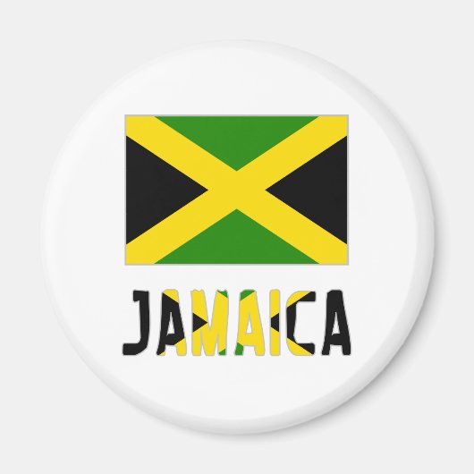 Jamaika-Flagge & Wort Magnet (Vorne)