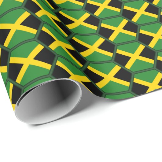 Jamaika-Flaggen-Bienenwaben-Packpapier Geschenkpapier (Rolleneckpunkt)