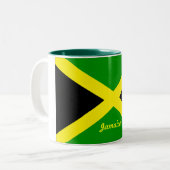 Jamaika-Flaggen-Tasse Zweifarbige Tasse (Vorderseite Links)