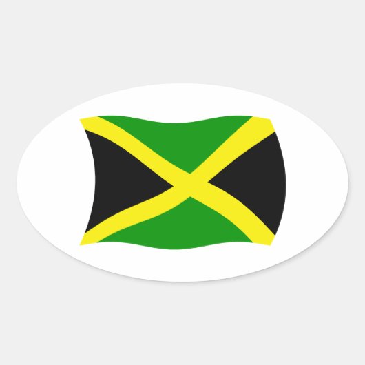 Jamaika-Flaggenaufkleber Ovaler Aufkleber (Vorderseite)