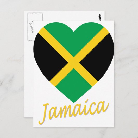 Jamaika-Flaggenherz Postkarte (Vorne/Hinten)