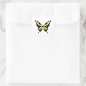 Jamaika-Frack-Schmetterlingsflagge Quadratischer Aufkleber (Tasche)
