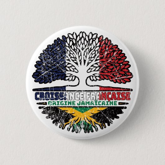 Jamaika Französisch-Französisch-Tree-Roots-Flag Button (Vorderseite)