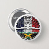 Jamaika Französisch-Französisch-Tree-Roots-Flag Button (Vorne & Hinten)