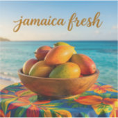 Jamaika frische Mango am Meer Aufkleber (Vorderseite)