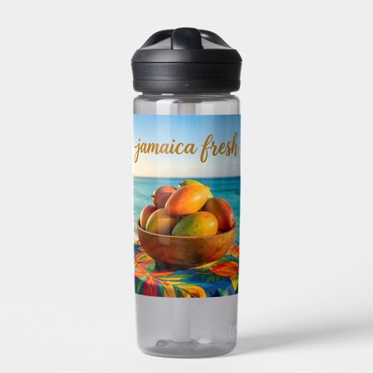 Jamaika frische Mango am Meer Trinkflasche (Vorderseite)
