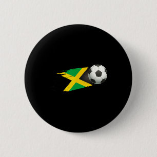 Jamaika-Fußballtrikot mit jamaikanischer Flagge - Button