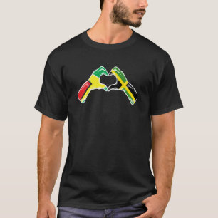Jamaika Guyana-Flagge Jamaikanisch Guyanese Herz T-Shirt
