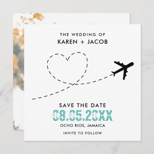 Jamaika Hochzeit in Urlaubsort Foto Save the Date (Vorne/Hinten)
