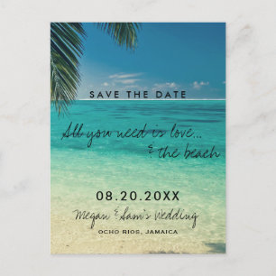 Jamaika-Hochzeit in Urlaubsort Save the Date Ankündigungspostkarte