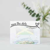 Jamaika-Hochzeit in Urlaubsort Save the Date Postkarte (Stehend Vorderseite)
