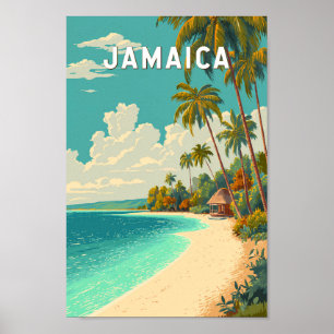 Jamaika Illustration Reise Kunst Vintage Poster