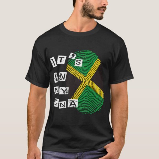 Jamaika in meiner DNA Stolz jamaikanische Flagge j T-Shirt (Vorderseite)