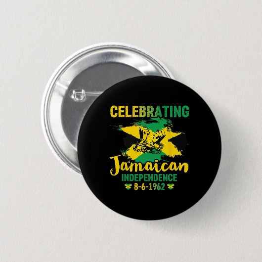 Jamaika Independence 8-6-1962 Proud Jamaican Button (Vorne & Hinten)